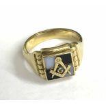 Masonic 9ct ring, 12.8gm, ring size Z