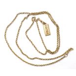 9ct guard chain, together with a 9ct ingot pendant, 31.6gm, the chain 40" approx