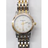 Raymond Weil Toccata bicolour lady's bracelet watch, ref. 5393, white dial, quartz, 25mm (