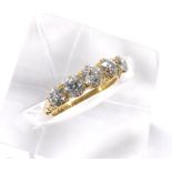 Antique 18ct claw set yellow gold five stone diamond ring, Birmingham 1913, 1.60ct approx, clarity