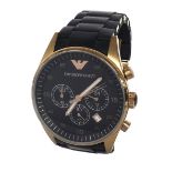Emporio Armani chronograph rose gold plated gentleman's wristwatch, ref. AR5905, black rubber