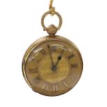 Good George III fusee verge pocket watch, London 1817, the plain gilt movement with pierced