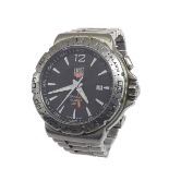 Tag Heuer Formula 1 Alarm 200m stainless steel gentleman's bracelet watch, ref. WAC111A, black dial,