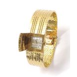 Rolex Precision 14k and 18k lady's bracelet cocktail watch, the silvered dial with dauphine baton