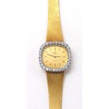 Omega 18ct and diamond set lady's bracelet watch, ref. 4210, circa 1978, champagne dial with baton