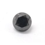 Loose round brilliant-cut black diamond, 1.90ct approx