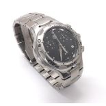 Tag Heuer Kirium chronograph stainless steel gentleman's bracelet watch, ref. CL1110-0, black