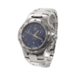 Tag Heuer Kirium mid-size chronograph stainless steel bracelet watch, ref. CL1211, blue dial,