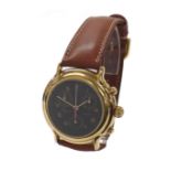 Longines Les Grandes Classiques quartz chronograph gold plated gentleman's wristwatch, ref. 7174,
