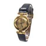 Cartier Vermeil silver-gilt quartz lady's wristwatch, ref. 162927, no. 590002, the gilt dial with