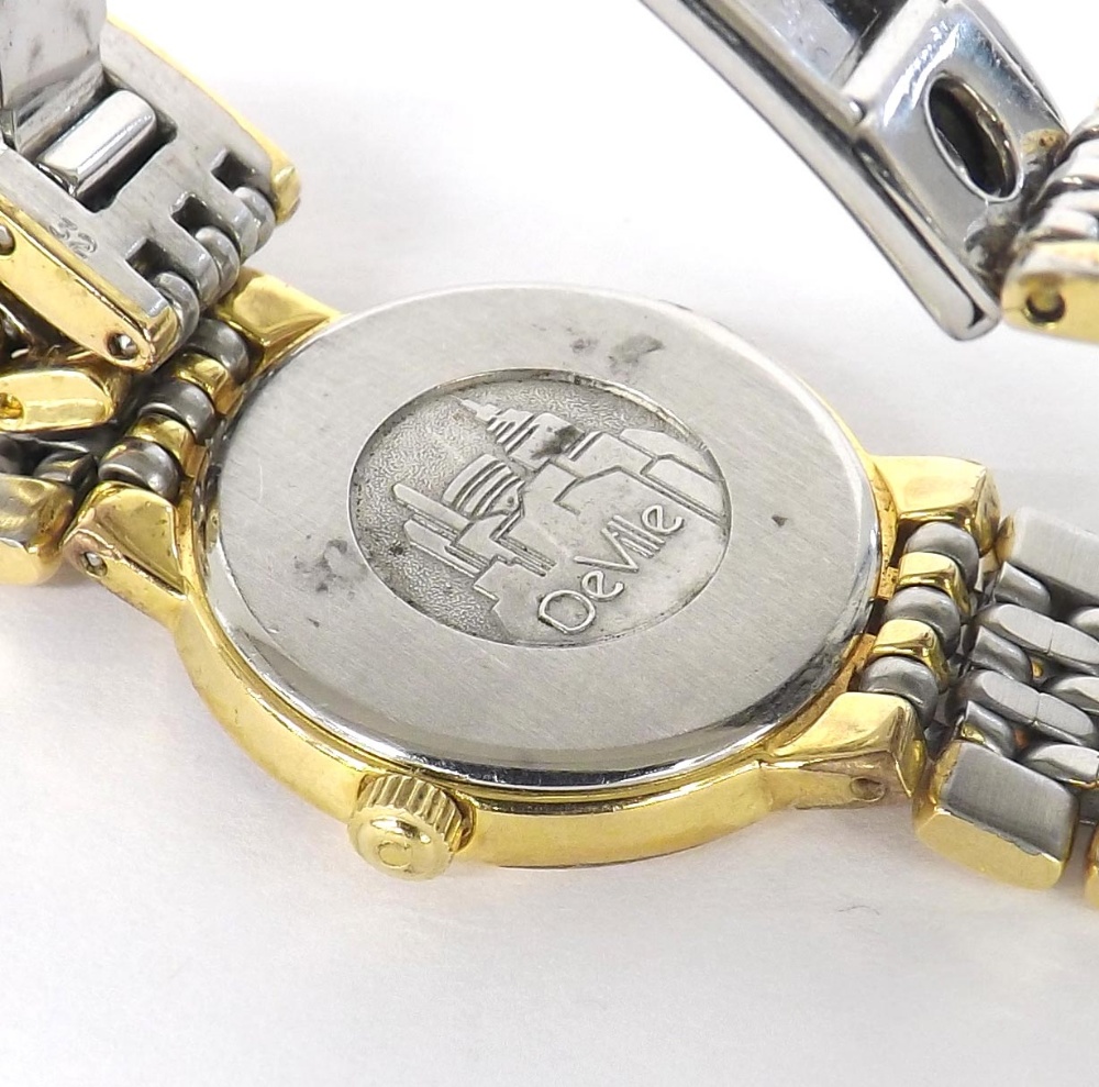 Omega bi-colour quartz lady's bracelet watch, the champagne dial with quarter dot markers, 22mm ( - Image 2 of 2