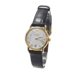 Raymond Weil 18k gold plated lady's wristwatch, ref. 9923, white dial, quartz, leather strap,