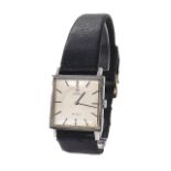 Omega De Ville square cased mid-size stainless steel wristwatch, ref. 111.071, circa 1968,