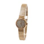 Omega Ladymatic 18k lady's bracelet watch, circa 1954, circular silvered dial with baton markers and