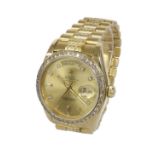 Rolex Oyster Perpetual Day-Date 18ct gentleman's bracelet watch, ref. 18038, circa 1979, serial