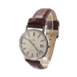 Omega Geneve stainless steel gentleman's wristwatch, ref. 136 0099, circa 1972, silvered dial with