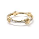 9ct gold diamond set child's bangle, illusion set with round brilliant-cut diamonds, 0.51ct, 17.9gm,