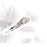 14ct gold solitaire diamond ring, round brilliant-cut, estimated 0.50ct, clarity SI, with princess