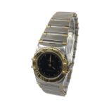 Omega Constellation stainless steel and gold lady's bracelet watch, quartz, 24mm (3GQ79W) -