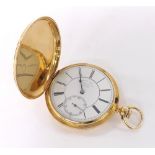Good 18ct lever hunter pocket watch, Chester 1870, the three-quarter plate movement signed Thos