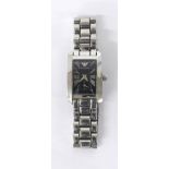 Emporio Armani stainless steel lady's bracelet watch, ref. AR-0170, black dial, quartz, 20mm (