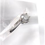 18k white gold solitaire diamond ring, round brilliant-cut, 0.50ct approx, clarity I2, colour H/I,