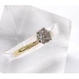 18ct solitaire old round brilliant-cut diamond ring, 0.52ct approx, clarity SI2, colour J/K, 2.