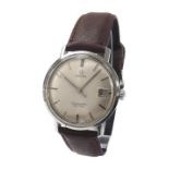Omega Seamaster De Ville stainless steel gentleman's wristwatch, circular silvered dial with baton