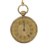 George IV 18ct fusee lever pocket watch, Chester 1824, the plain gilt movement with balance cock