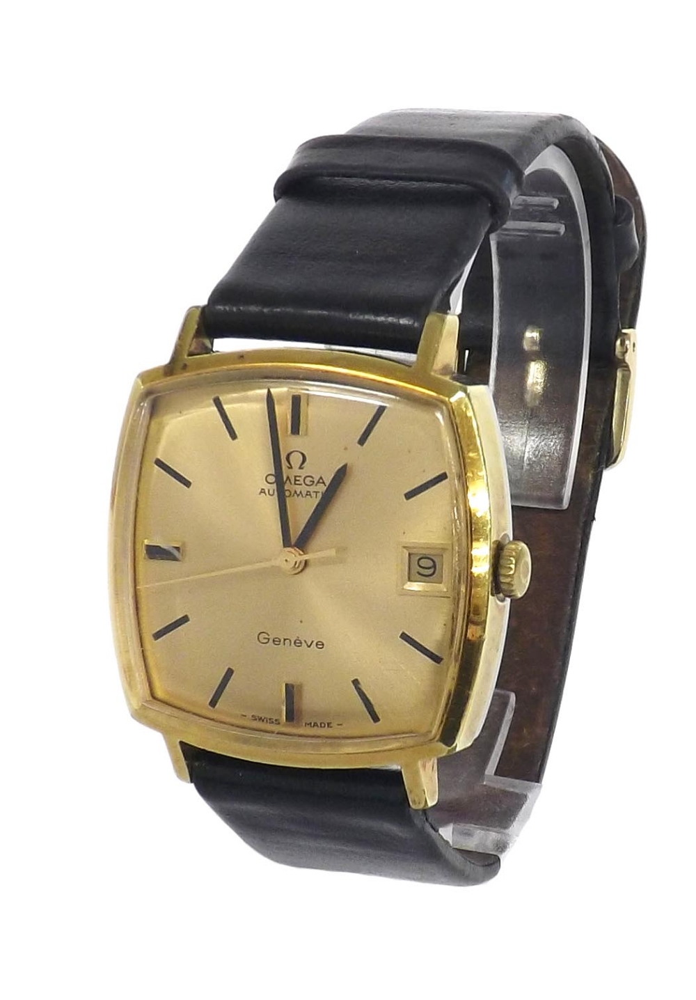 Omega Geneve automatic gold plated gentleman's wristwatch, ref. 162 010, circa 1970, champagne