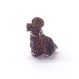 Gold mounted carved amethyst poodle, 19.19ct, 6.3gm, 24mm