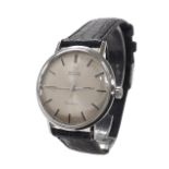 Omega Geneve automatic stainless steel gentleman's wristwatch, circular silvered dial with baton