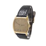 Rolex Cellini 18ct square cased gentleman's wristwatch, square champagne dial with baton markers,