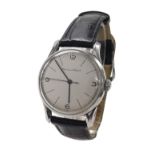 International Watch Co. (IWC) stainless steel gentleman's wristwatch, circa 1950s, silvered dial