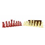 Victorian ivory chess set, height of kings 8cm