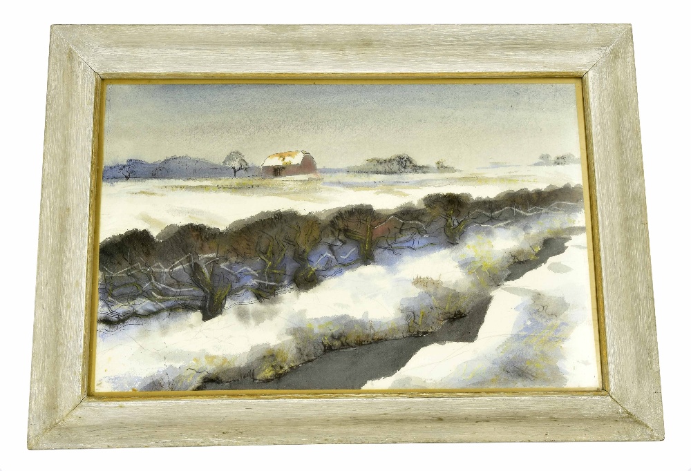 Clifford Knight F.R.S.A (b.1930) 'Winter Landscape', inscribed with the artist's name, the date 1970 - Image 2 of 3