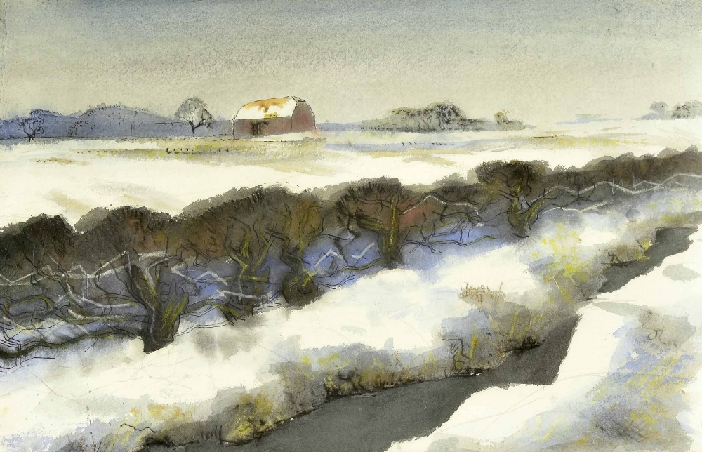 Clifford Knight F.R.S.A (b.1930) 'Winter Landscape', inscribed with the artist's name, the date 1970