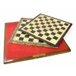 Chess board stamped 'Jaques London'; together with two other chess boards (3)