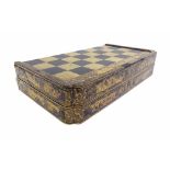 19th century lacquered chess/backgammon box