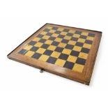 Victorian mahogany chess board, 48cm x 48cm, squares 5cm