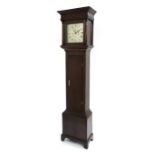 Oak eight day longcase clock, the 10" silvered square dial signed Thomas Knight, Wickham, with