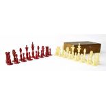 Victorian ivory chess set, height of king 8cm