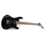 1980s Dean Custom electric guitar, made in Korea, ser. no. E0xxxx6; Finish: black with surface