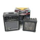 Roland Micro Cube guitar amplifier; together with a Hiwatt Hurricane bass guitar amplifier, boxed (