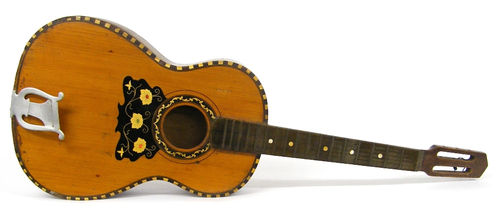 Early 20th century guitar, probably Italian, in need of restoration