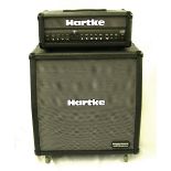 Hartke GT60 guitar amplifier head; together with a GH408A piggyback mini stack cabinet