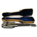 National New Yorker lap guitar, made in USA, circa 1941, ser no 4xxxG; Finish: ebonised, wear in