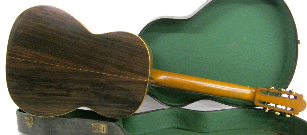 Early 20th century Salvador Ibanez classical guitar; Back and sides: rosewood, hairline cracks and - Image 2 of 2