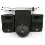 Pair of Electro Voice SX200 PA speakers with heavy duty stands; together with an EV loaded