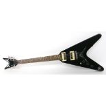 Dean VXL left-handed electric guitar, made in China; Finish: black with light surface marks;